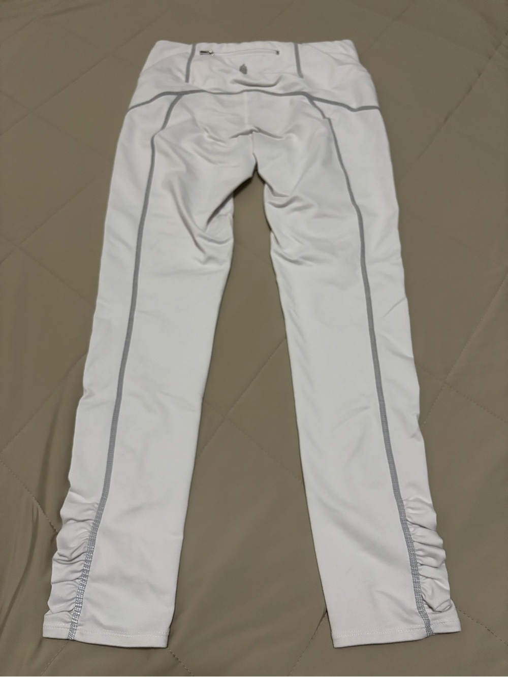 Free People White Leggings with Gray Trim